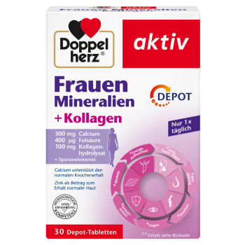 DOPPELHERZ Frauen Mineralien+Kollagen Depot Tabl.