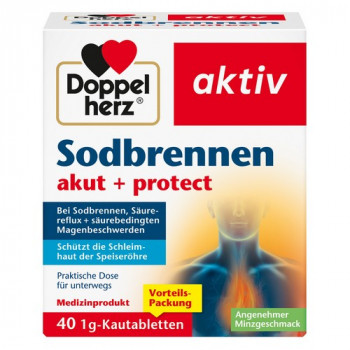 DOPPELHERZ Sodbrennen akut+protect Kautabletten